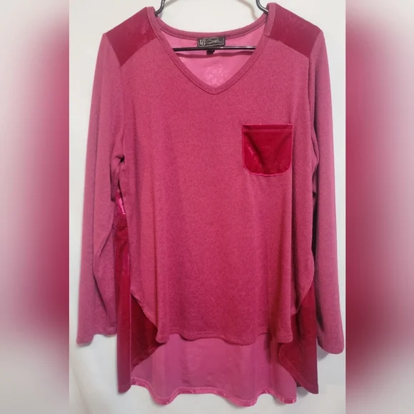 DG2 Vintage Pink Rose Velvet Knit Size Large - Picture 3 of 4